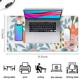 thumbnail image 5 of Pink Flowers and Blue Leaves Desk Mouse Pad Pad Mouse Waterproof Non Slip for Office Home Work Gaming Desktop Tables Mousepad Rubber Base Mousepad with Stitched Edges 35.4x15.7inches, 5 of 7