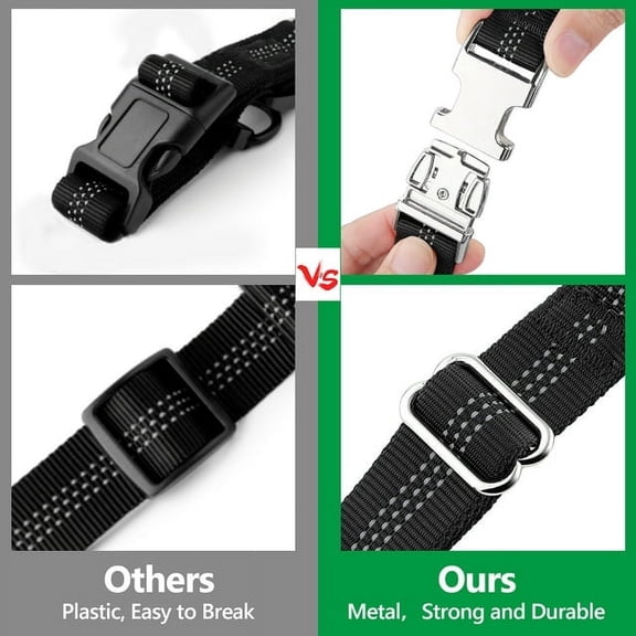 Retractable Dog Seatbelts Harness for Car, Dog Seat Belt for Car Headrest, Reflective and Adjustable with Bungee for Small Medium Large Dogs and Cats, Black