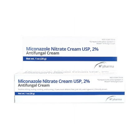 H2 Pharma Miconazole Nitrate Cream USP, 2% Antifungal Cream - 1 oz (28 g)