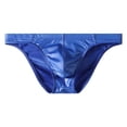thumbnail image 5 of SGFCWSX Men's PU Faux-Leather Low-Rise Briefs** Blue XXL, 5 of 7