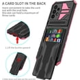 thumbnail image 2 of Case for Galaxy A22 5G,Military Grade [Built-in Kickstand] with Card Holder Dual-Layer Design Heavy Duty Shockproof Protection Phone Case for Samsung Galaxy A22 5G/Boost Celero 5G (Pink), 2 of 9