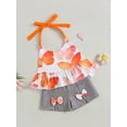 thumbnail image 3 of Bagilaanoe 2pcs Toddler Baby Girl Short Pants Set Print Sleeveless Cami Tops + Shorts 1T 2T 3T 4T 5T 6T Kids Casual Summer Outfits, 3 of 9