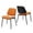 Orange, variant on Hassch Mid-Century Dining Room Chairs Set of 2, Faux Leather Upholstered Kitchen Chairs with Curved Back & Seat, Sturdy Metal Legs, Orange