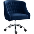 thumbnail image 1 of Meridian Furniture Arden Swivel Adjustable Navy Velvet and Chrome Office Chair, 1 of 6