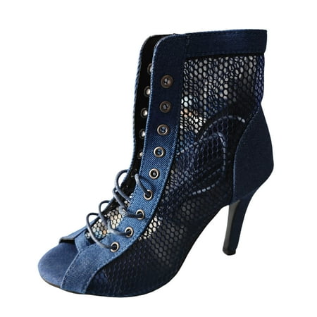 

Jungdeepe Ladies Fashion Denim Mesh Clear Flat Sandals for Women Ladies Summer Huarache Sandals Women Leather Rose Dress Sandals for Women Womens Clear Sandals Size 9 Heeled Flip Flops for Women