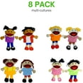 thumbnail image 4 of Paquete de 8 marionetas de mano para niños, multiculturales con boca móvil, 4 of 9