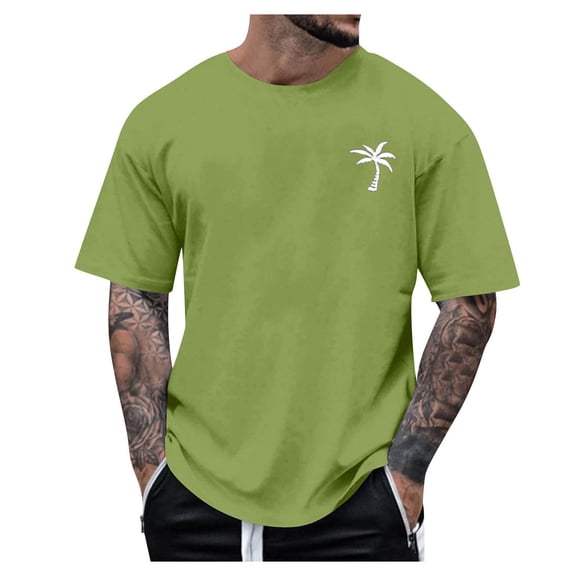 Sngxgn Shirt Fashion Trend T-Shirt Short-Sleeved Tops Teen Shirt(Green,XL)