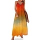 thumbnail image 1 of Vestido sin mangas con bufanda para mujer con pintura abstracta de colores del atardecer vestidos de mujer de lujo, 1 of 7