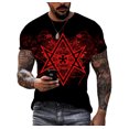 thumbnail image 1 of Summer Creative Pentagram Pattern 3D Printing Men's T-shirt Personality Short-sleeved Street Trend Quick-drying O-neck Loose Top, 1 of 5