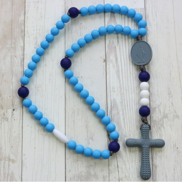 Chews Life Teething Rosary Baptism Gift & Mass Toy, Handmade