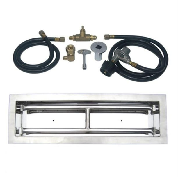 Tretco Ob4ss Bk1 18 Lp 18 In Stainless Steel Drop In Rectangular Burner Kit 44 Liquid Propane Walmart Com Walmart Com