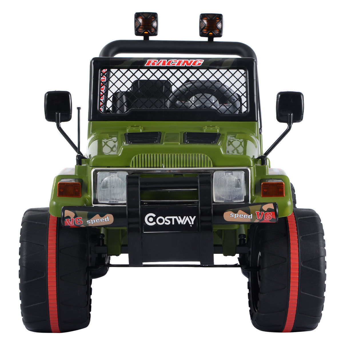 Costway 12V MP3 Kids Raptor Jeep Truck RC Ride On Car w/ Double Motors