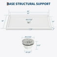 thumbnail image 2 of Shower Base Pan 60x36 Inch - Non-Slip Center Drain, White for Bathroom, 2 of 8