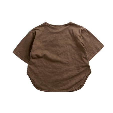 

kpoplk Toddler Tshirt Toddler Kids Girls Boys Short Classic Loose Short Soft Short Sleeve Solid T Shirt Tee Tops Kids Tshirt(Brown)