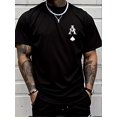 thumbnail image 1 of A Print Men's Creative Top, Casual Short Sleeve Crew Neck T-shirt, Men's Clothing For Summer Outdoor, 1 of 5