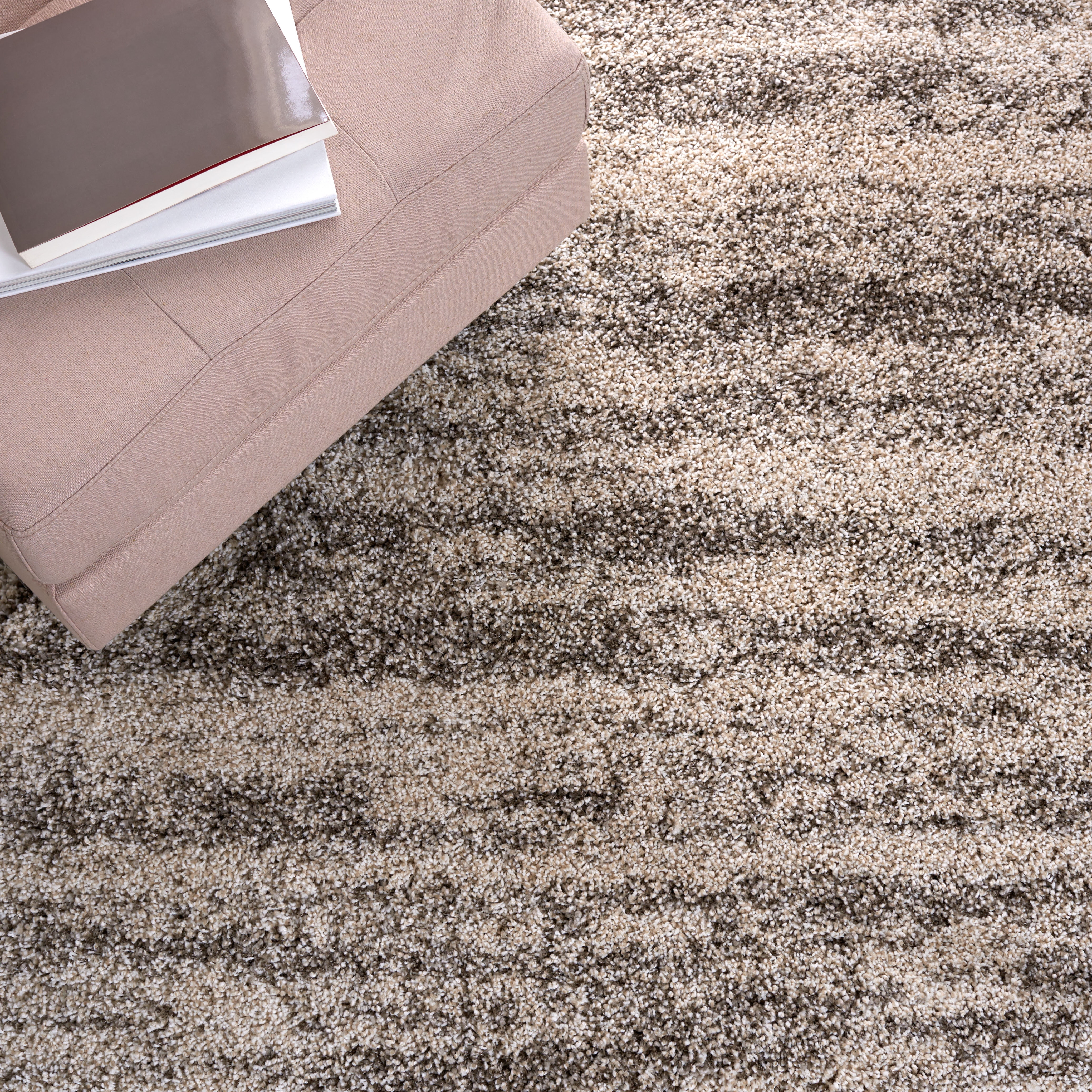 SAFAVIEH Hudson Jack Abstract Shag Area Rug, Ivory/Grey, 9' x 12'