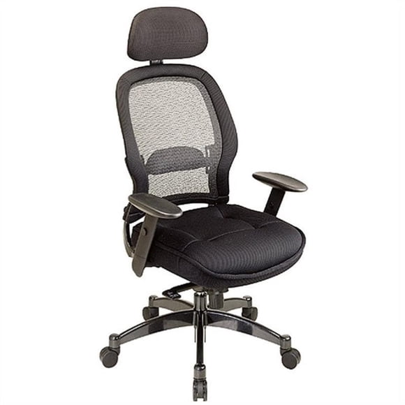 Pemberly Row Chaise de Bureau Exécutive de Luxe Noire à Dossier Matrex avec Siège en Maille