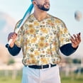 thumbnail image 5 of Lsque Hippie Bee Honeycomb Pattern Mens Polo Golf Shirts Funny Graphics Shorts Sleeve Button Shirts Baseball T-shirt-3X-Large, 5 of 7