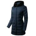 thumbnail image 2 of A2Y Women's Relaxed Fit Longline Long Sleeve Faux Fur Hoodie Coat Jacket Navy S, 2 of 5