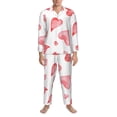 thumbnail image 3 of Lsque Pink Hearts Pattern Long Sleeve Pajama Set for Men - Soft 2-Piece Sleepwear and Loungewear Set with Pockets, Comfy Nightwear-Medium, 3 of 7