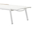 thumbnail image 4 of Benjara Shia 79 Inch Chaise Lounger, White Aluminum Frames, Teak Accent, Set of 2, 4 of 5