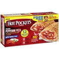 thumbnail image 3 of HOT POCKETS Pepperoni Pizza Frozen Sandwiches with Bonus Pepperoni Snack Bites 12 ct Box, 3 of 11