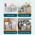 thumbnail image 6 of Plastic Shower Caddy Basket with Compartments & Handle, Bathroom, Bedroom, Kitchen, College Dorm, Garden, Under Sink (Gray), 6 of 6