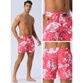 thumbnail image 5 of DARING DIVA Men's Drawstring Elastic Waist Mesh Lining Board Shorts 34 Red, 5 of 6