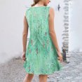 thumbnail image 4 of Ovzne Robes pour Femmes Robe Femme Printemps et Été Vacances Bouton Col en V Robe à Bretelles Robe Imprimée Liquidation, 4 of 6