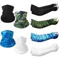 thumbnail image 2 of 4 Sets UV Protection Face Mask and Sleeve Set, Neck Gaiter Balaclava and Ice Silk Cooling Arm Sleeves for Men and Women, 2 of 4