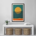 thumbnail image 3 of PixonSign Framed Canvas Print Wall Art Mid-Century Modern Geometric Sun Line Pattern Abstract Shapes Modern Art Illustrations Boho Style Decorative Colorful Multicolor - 16"x24" Black, 3 of 5