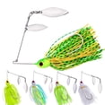 thumbnail image 1 of Señuelos de pesca con cuchillas giratorias de lentejuelas, señuelo de Metal duro para lubina, trucha, salmón, Walleye, agua dulce y salada, 5 uds., 10g/14g, 1 of 5