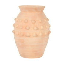 BIDK Home Solid Beaded Terracotta Vase - 10.75" - Brown