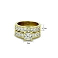 thumbnail image 4 of His Hers Yellow Gold Plated Stainless Steel Cz Wedding Ring Set, 4 of 7
