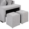 thumbnail image 2 of 104" Modern L-Shape 3 Seat Reversible Sectional Couch, Upholstered Comfy Sofa Bed with a Storage Chaise and 2 Stools,Pull-out Sleeper Sofa with 2 Pillows for Living Room and Apartment, Gray, 2 of 9