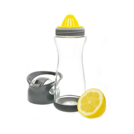 Full Circle Wherever Water 20 Oz. Lemon Glass Travel Bottle, Blackberry