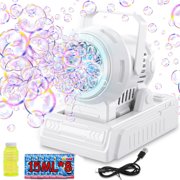 JoyStone White Automatic Bubble Machine with Lights, Adjustable Angle, Dual Power USB or Battery,… — $16.77 (44% off)