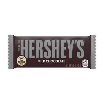 HERSHEY'S Milk Chocolate Candy Bar, Full Size, 1.55 oz, Bar