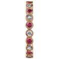 thumbnail image 5 of Ruby & Diamond 2mm Bezel Set Milgrain Eternity Band 0.52 to 0.62 Carat tw 14K Rose Gold.size 7.0, 5 of 8