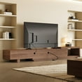 thumbnail image 4 of gaoyangjiaju Modern Walnut TV Console for 75+ Inch Screen – Extendable Wood Media Unit (78"-103") with Grille Doors and Drawers, Great for Living Rooms & Bedrooms, 4 of 8