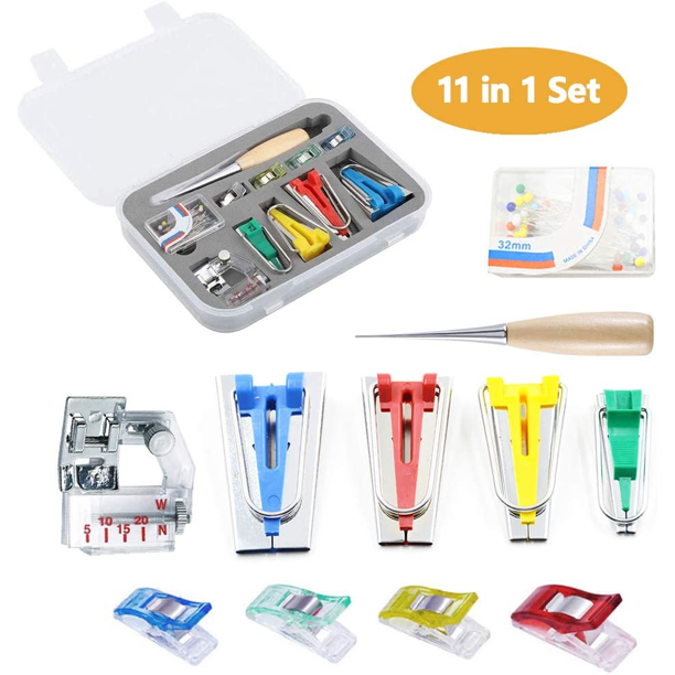 Single/Double Fold Bias Tape Maker Tool Kit Set, 6MM/12MM/18MM/25MM