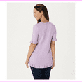 thumbnail image 2 of Isaac Mizrahi Live! Elbow-Sleeve Ruffle Hem V-Neck Sweater, Cucumber,  XSmall, 2 of 2
