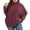 Burgundy, variant on Womens Plus Size Turtleneck Sweaters Knit Long Sleeve Sweater Shirts Casual Oversized Chunky Fall Winter Jumper Blouses Beige