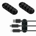 thumbnail image 3 of Cable Cord Wire Organizer Silicone USB Cable Winder Management Clips Self Adhesive for Mouse Keyboard Headset For iPhone Huawei, 3 of 6