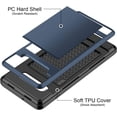 thumbnail image 5 of Case for Galaxy S10 Case Wallet Credit Card Holder ID Slot Sliding Door Hidden Pocket Anti-Scratch Dual Layer Protective Hard Shell Rugged TPU Bumper Armor for Galaxy S10 (Navy Blue), 5 of 14
