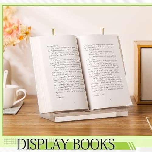 Clear Acrylic Display Easel Stand for Books, Photos, Artwork, Tablets, and Plates - Gold Finish, 7.8 x 3.5 x 7.8 Inch, Versatile Tabletop Holder for Frames, Albums, Magazines, and Canvas Boards