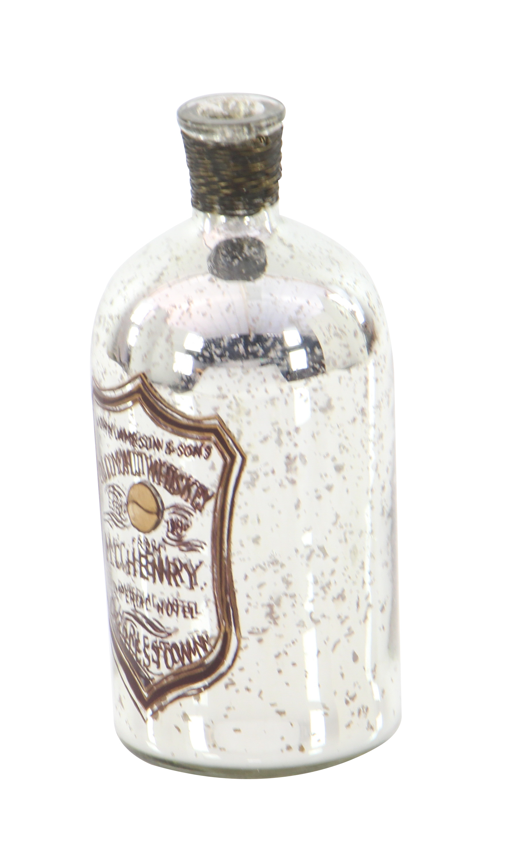 DecMode Traditional 9 x 4 inch painted iron and glass bottle