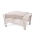 thumbnail image 1 of Krikacy Outdoor Ottoman with Cushioned Footrest,HDPE All-Weather Hand-Woven Rattan Footstool, Beige, 1 of 6