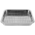 thumbnail image 1 of Shisuyan 1 Set Stainless Steel Baking Tray with Rack Practical Ovenware Tray Baking Dish, 1 of 8
