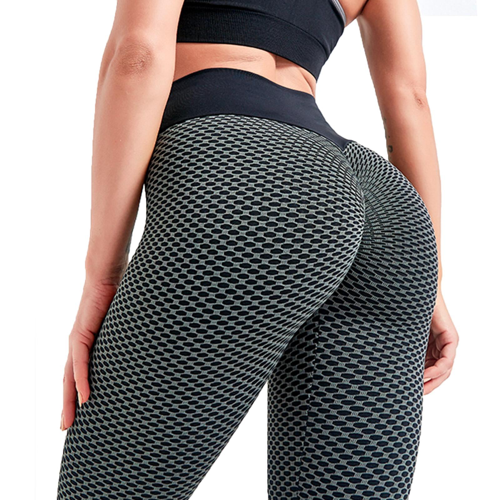 Women's High Waist Yoga Pants Tummy Control Scrunched Booty Leggings  Workout Running Butt Lift Textured Tights 3X-Large - Walmart.com